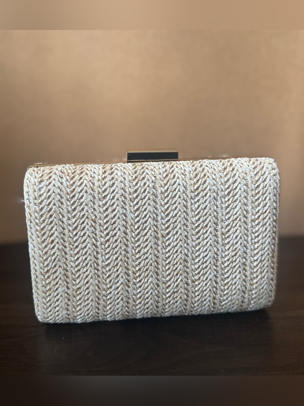 Azazie Woven Wicker Clutch Bag NWT